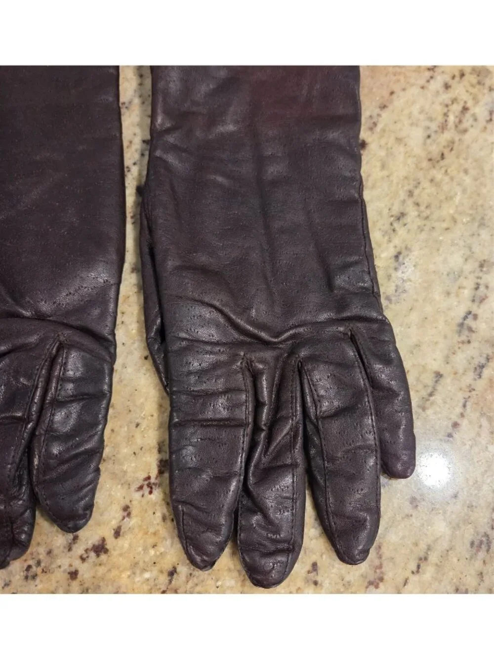 Vintage Womens Size S 6.5 Brown Leather Lined Gloves Fownes